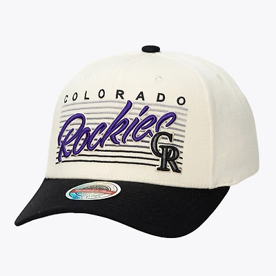 Unisex Mitchell & Ness Cream Colorado Rockies Retro Lines Stretch Snapback Hat