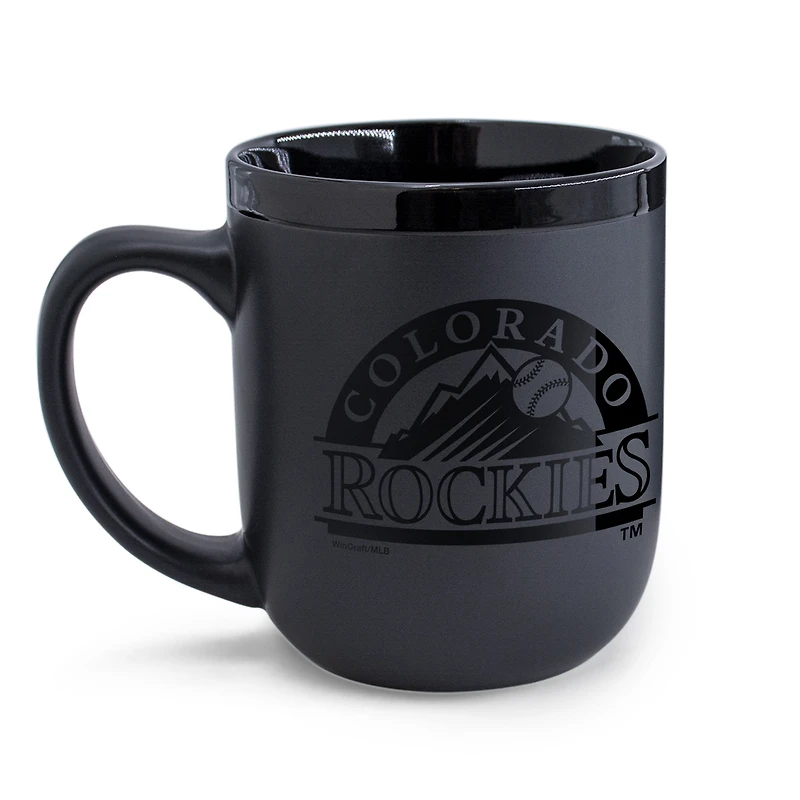 Tasse WinCraft Colorado Rockies en céramique noire ton sur ton (480 ml)