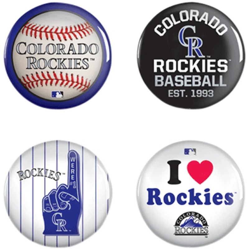 WinCraft Colorado Rockies 4-Pack Button Set