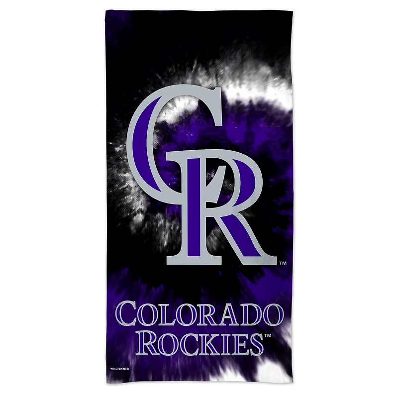 Serviette de plage WinCraft Colorado Rockies 60'' x 30'' Tie-Dye Spectra