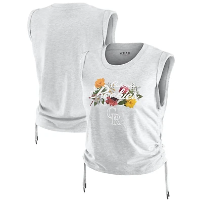 Women's WEAR by Erin Andrews Heather Gray Colorado Rockies Cinched Tank Top