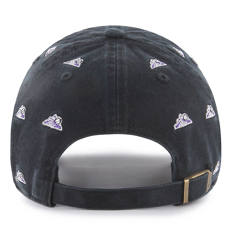 Women's '47 Black Colorado Rockies Confetti Clean Up Adjustable Hat
