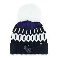 Bonnet en tricot à revers Felicity '47 noir des Colorado Rockies pour femme avec pompon