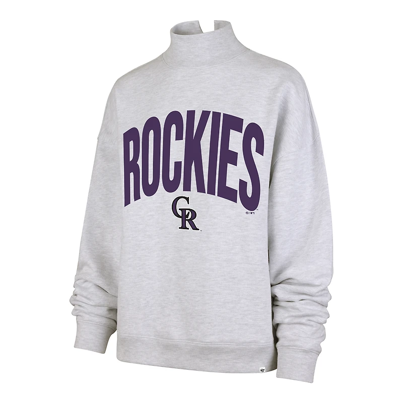 Sweat-shirt à col montant Subtle Muse pour femme, gris chiné, Colorado Rockies, modèle '47