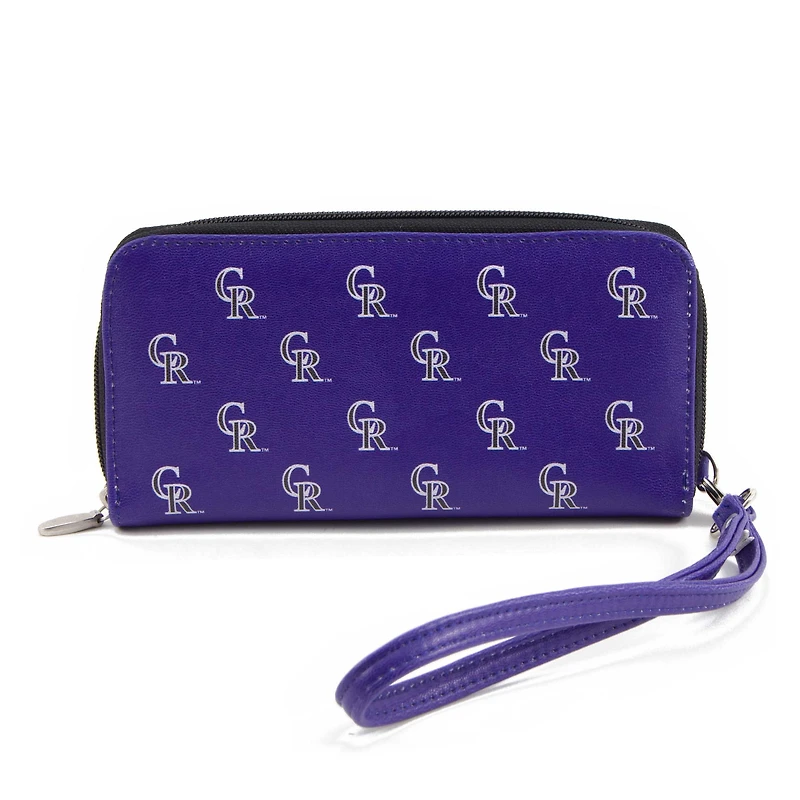 Women's Colorado Rockies Zip-Around Wristlet Wallet