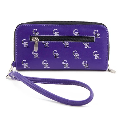 Portefeuille zippé à poignet Colorado Rockies pour femme