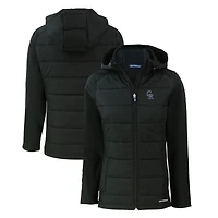 Veste à capuche entièrement zippée hybride en softshell recyclée Evoke pour femme, noire, des Colorado Rockies Cutter & Buck