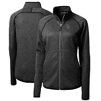 Women's Cutter & Buck Heathered Charcoal Colorado Rockies Mainsail Sweater-Knit Full-Zip Jacket