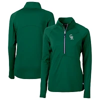 Pull-over demi-zippé en tricot recyclé City Connect Adapt Eco Knit pour femme, vert Hunter, des Colorado Rockies de Cutter & Buck