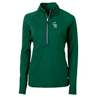 Pull-over demi-zippé en tricot recyclé City Connect Adapt Eco Knit pour femme, vert Hunter, des Colorado Rockies de Cutter & Buck