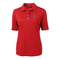 Women's Cutter & Buck Red Colorado Rockies Americana Logo DryTec Virtue Eco Pique Recycled Polo