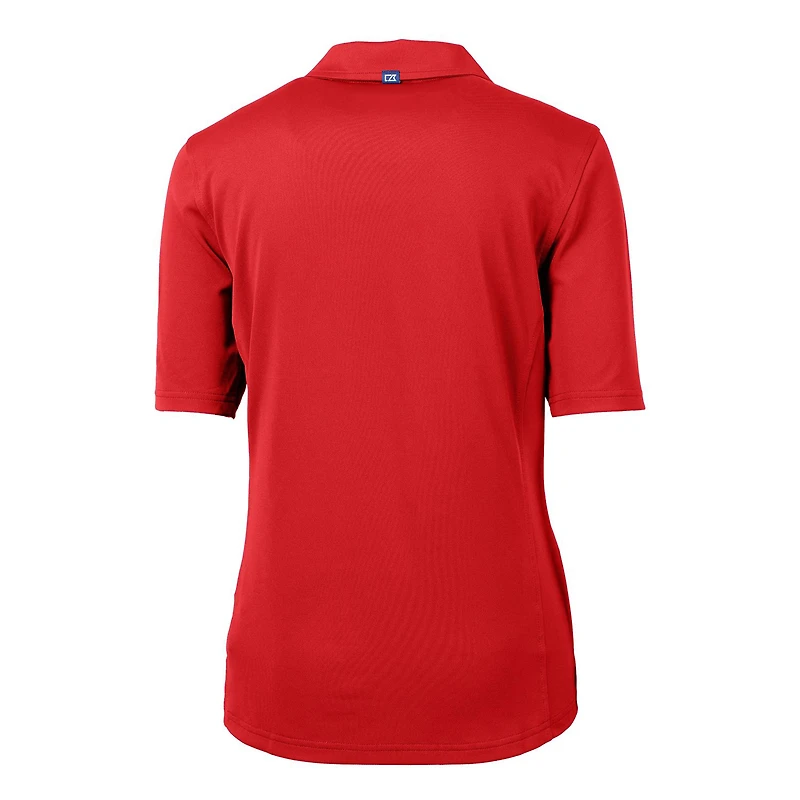 Women's Cutter & Buck Red Colorado Rockies Americana Logo DryTec Virtue Eco Pique Recycled Polo