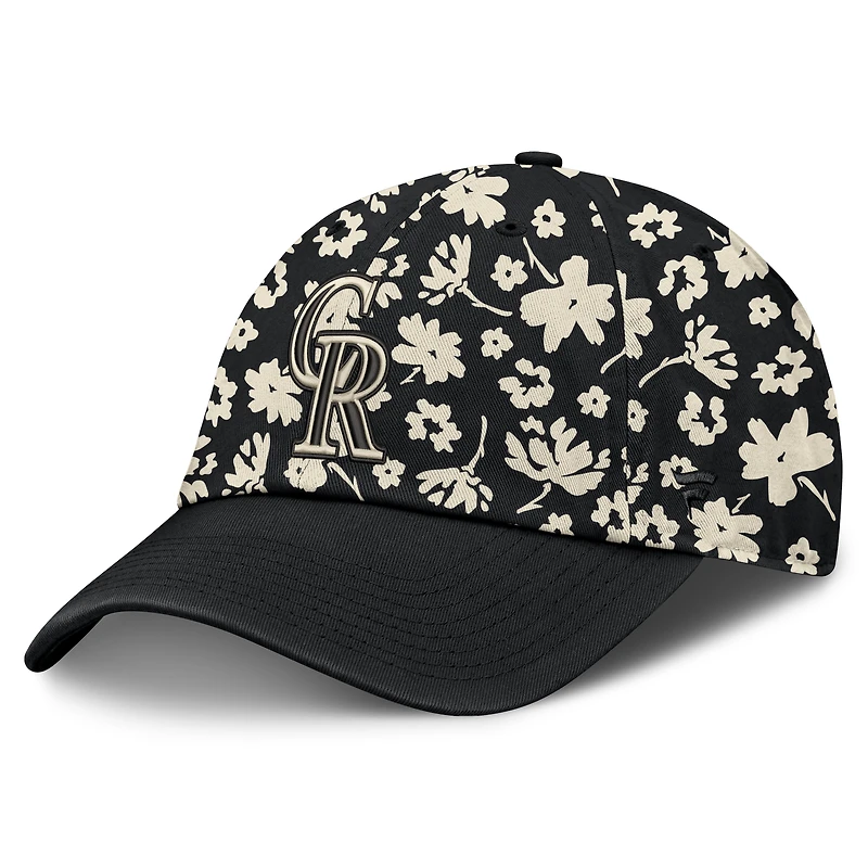 Chapeau ajustable Fanatics noir Colorado Rockies Blossom pour femme