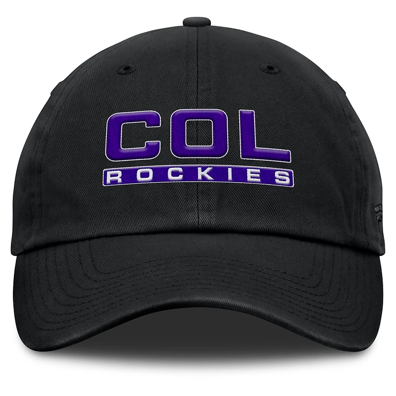 Casquette ajustable noire Colorado Rockies Fly Out pour femmes Fanatics