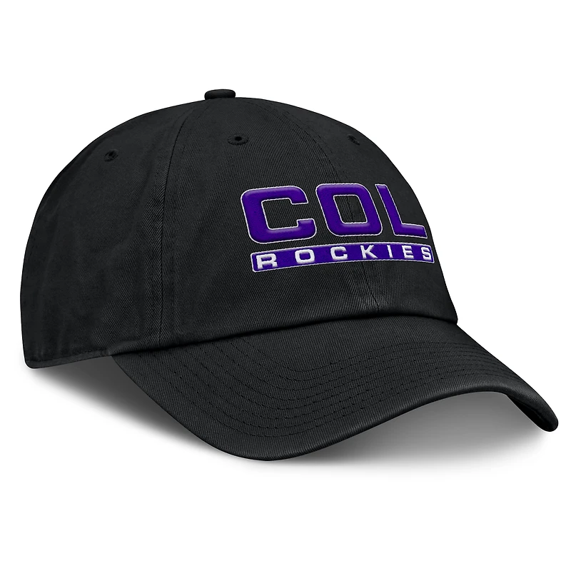 Women's Fanatics Black Colorado Rockies Fly Out Adjustable Hat