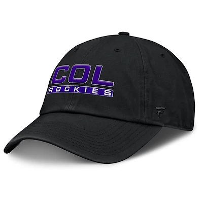 Women's Fanatics Black Colorado Rockies Fly Out Adjustable Hat