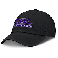 Women's Fanatics Black Colorado Rockies Fly Out Adjustable Hat