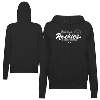Women's Levelwear Black Colorado Rockies Accolade Adorn Monument Pullover Hoodie