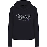 Sweat à capuche court noir Levelwear Colorado Rockies Accolade Sweet Express pour femme