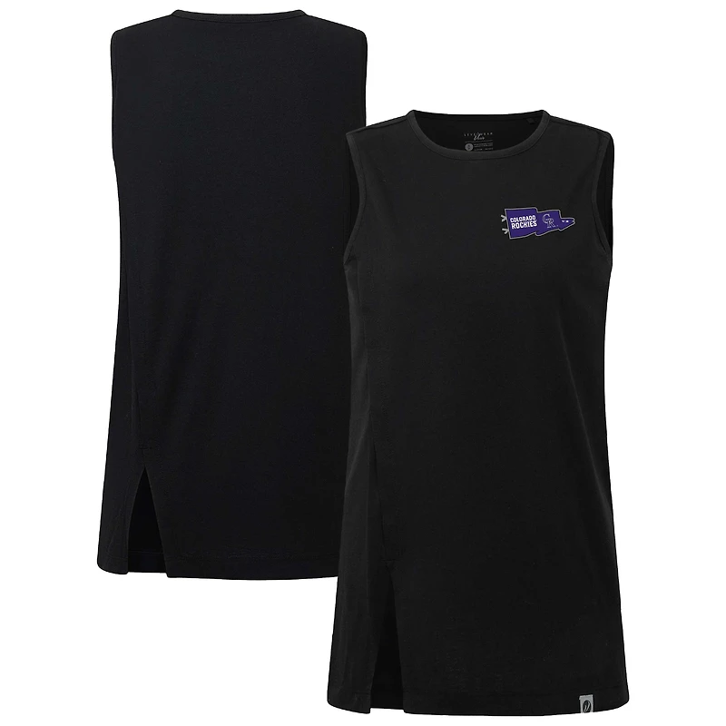 Women's Levelwear Black Colorado Rockies Influx Rafters Tank Top