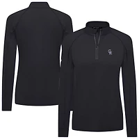 Women's Levelwear Black Colorado Rockies Kinetic Insignia 2.0 Raglan Quarter-Zip Top