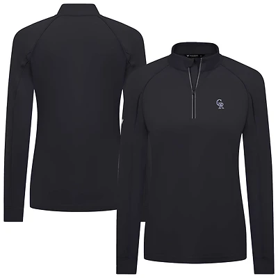 Haut à glissière quart de tour Kinetic Insignia 2.0 Raglan pour femme Levelwear noir Colorado Rockies