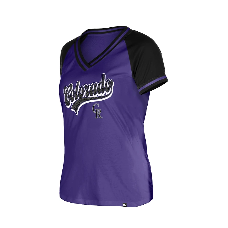 Women's New Era  Purple Colorado Rockies Gameday V-Neck T-Shirt