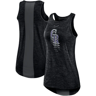 Débardeur de performance à col haut et logo Nike des Rockies du Colorado noir pour femme