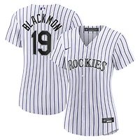 Maillot de joueur réplique domicile des Colorado Rockies Nike Charlie Blackmon blanc pour femme
