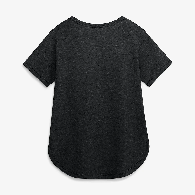 Women's Nike Heather Black Colorado Rockies Arched Tri-Blend T-Shirt