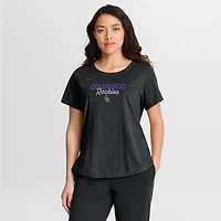 Women's Nike Heather Black Colorado Rockies Arched Tri-Blend T-Shirt