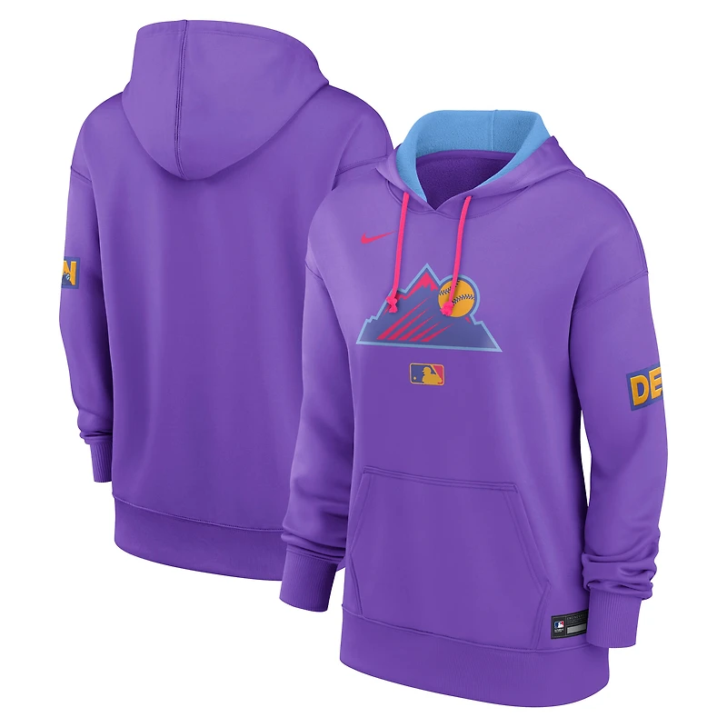 Women's Nike Purple Colorado Rockies 2025 City Connect Authentic Collection Therma Hoodie