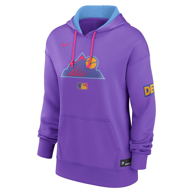 Women's Nike Purple Colorado Rockies 2025 City Connect Authentic Collection Therma Hoodie