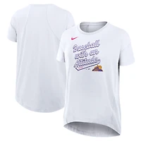 T-shirt Nike blanc Colorado Rockies 2025 City Connect fluide et tendance pour femme, en tissu Dri-FIT