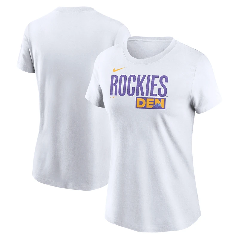 Women's Nike  White Colorado Rockies 2025 City Connect Wordmark T-Shirt