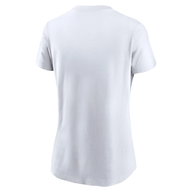 T-shirt Nike blanc pour femme Colorado Rockies 2025 City Connect avec logo