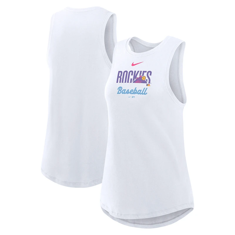 Women's Nike White Colorado Rockies City Connect Tricode High Neck Dri-FIT Tank Top