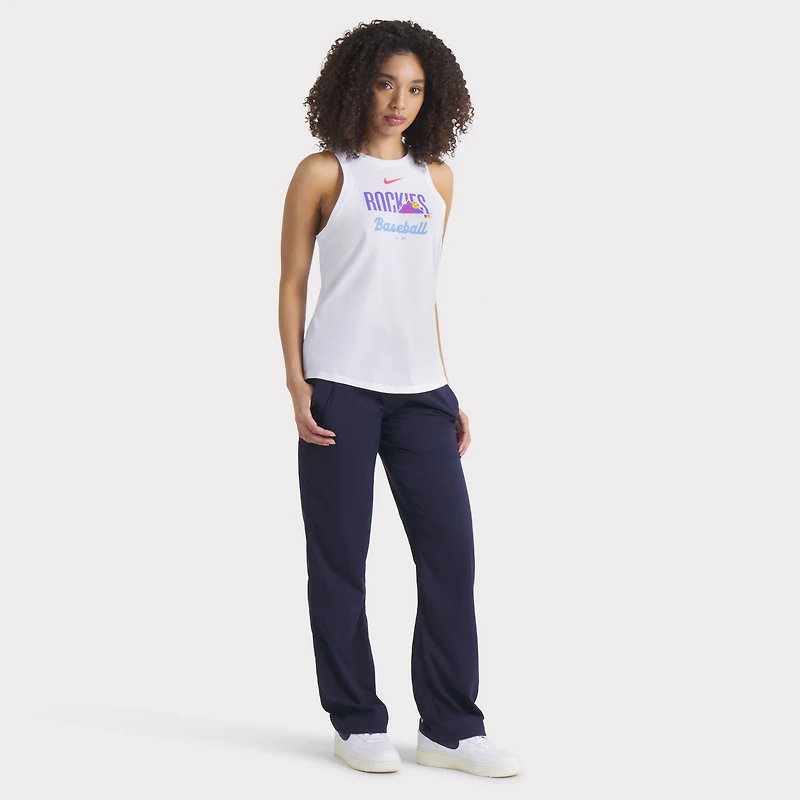 Women's Nike White Colorado Rockies City Connect Tricode High Neck Dri-FIT Tank Top