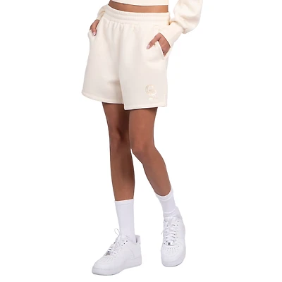 Women's Starter Cream Colorado Rockies Pastel High Waisted Shorts