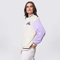 Women's Terez Cream Colorado Rockies Full-Zip Bomber Jacket