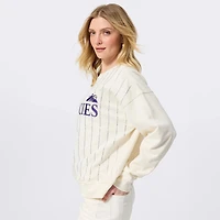 Sweat-shirt à rayures et pierres précieuses Terez White Colorado Rockies pour femme