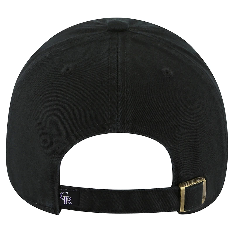Casquette ajustable noire pour jeunes '47 Colorado Rockies Clean Up