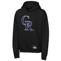 Sweat à capuche Mitchell & Ness noir pour enfant, logo rétro des Colorado Rockies