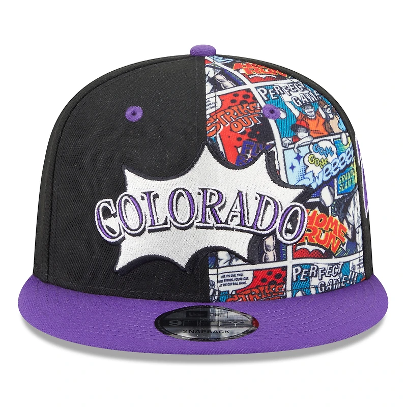 Youth New Era Black/Purple Colorado Rockies 2025 MLB Diamond Hero Edition 9FIFTY Snapback Hat