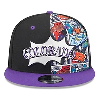 Youth New Era Black/Purple Colorado Rockies 2025 MLB Diamond Hero Edition 9FIFTY Snapback Hat