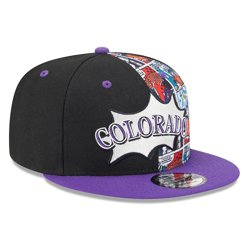 Youth New Era Black/Purple Colorado Rockies 2025 MLB Diamond Hero Edition 9FIFTY Snapback Hat