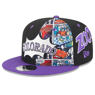 Youth New Era Black/Purple Colorado Rockies 2025 MLB Diamond Hero Edition 9FIFTY Snapback Hat