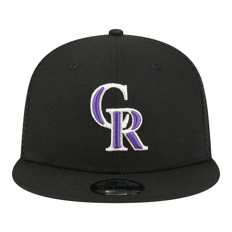 Casquette trucker New Era 9FIFTY noire Colorado Rockies pour jeunes