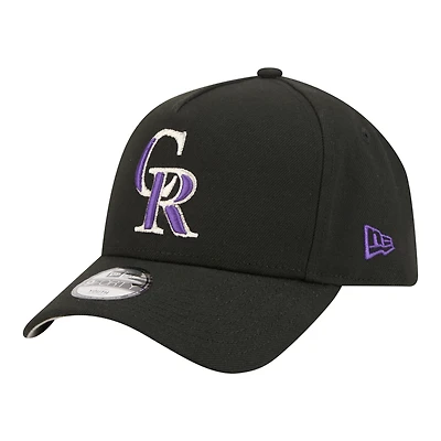 Casquette ajustable New Era Colorado Rockies 9FORTY A-Frame noire pour jeunes