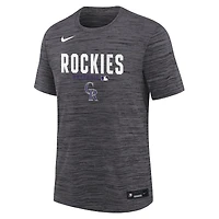 Youth Nike Black Colorado Rockies Authentic Collection Velocity Dri-FIT T-Shirt